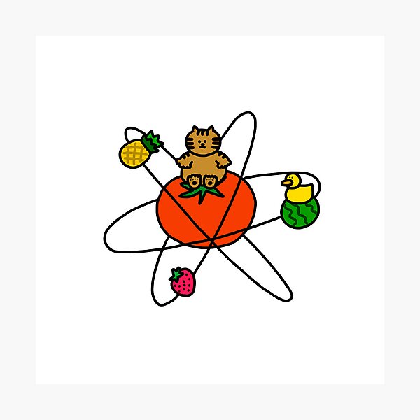 Item preview, a Cat and a Duck on the fruits planet designed and sold by superbaechoo.