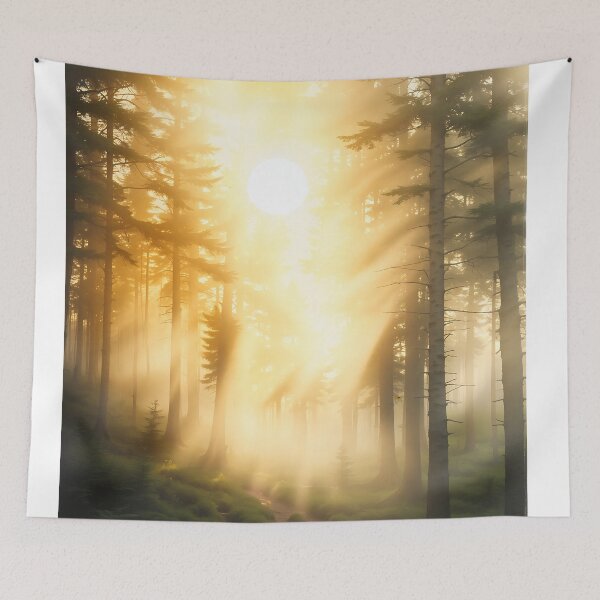 Item preview, Dawn's Serene Embrace in Forest Hues designed and sold by PanoramaPrints.