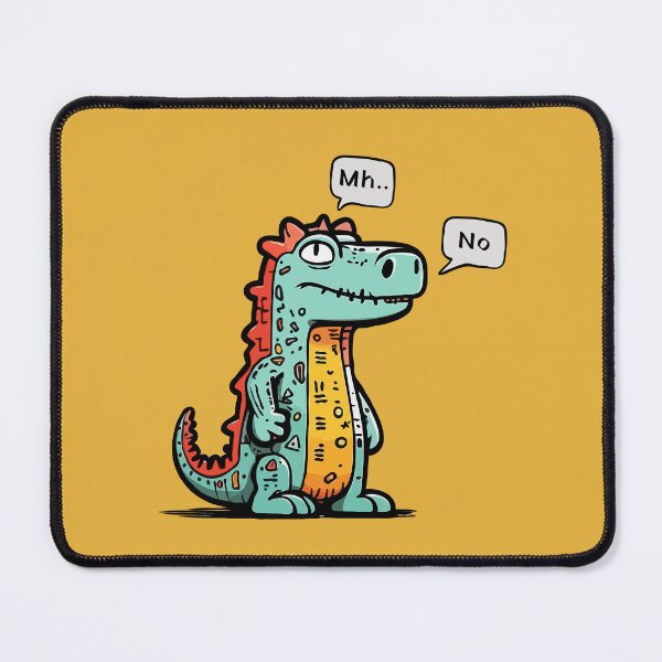 Item preview, Mh... No. - cute dinosaur cartoon thinking and disaproving, a funny designed and sold by ChuckleCharmz.