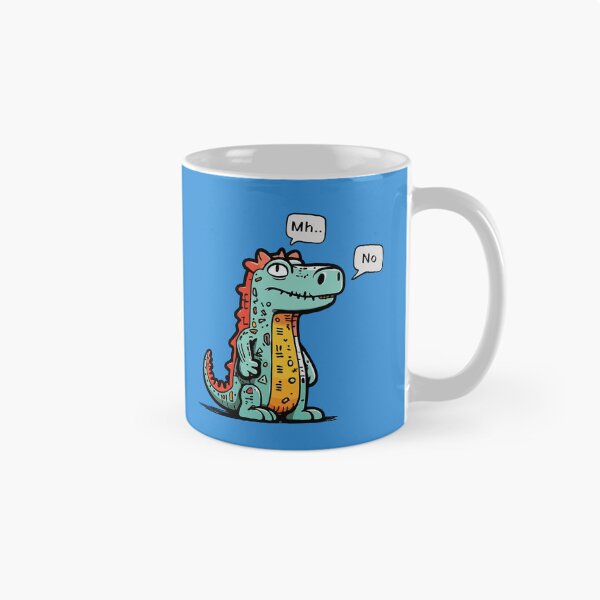Aperçu de l'œuvre Mh... Non. - un dessin animé mignon de dinosaure pensant et désapprouvant, un drôle créée et vendue par ChuckleCharmz.