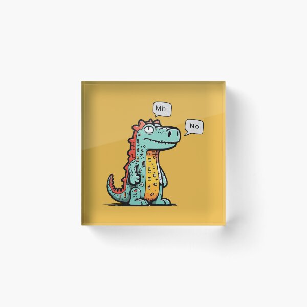 Item preview, Mh... No. - cute dinosaur cartoon thinking and disaproving, a funny designed and sold by ChuckleCharmz.