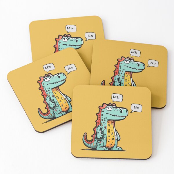 Item preview, Mh... No. - cute dinosaur cartoon thinking and disaproving, a funny designed and sold by ChuckleCharmz.