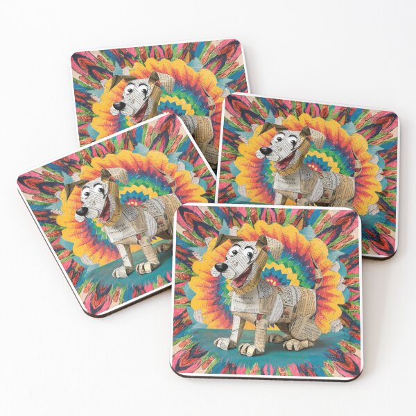 Item preview, Whimsical Vintage Mixed-Media Dog Art designed and sold by Colorful-Garden.