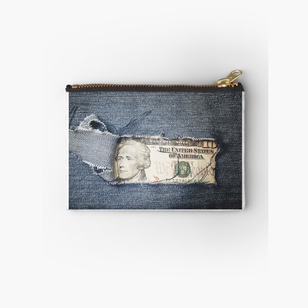 Item preview, Twenty dollars bill through torn blue jeans texture designed and sold by stevanovicigor.