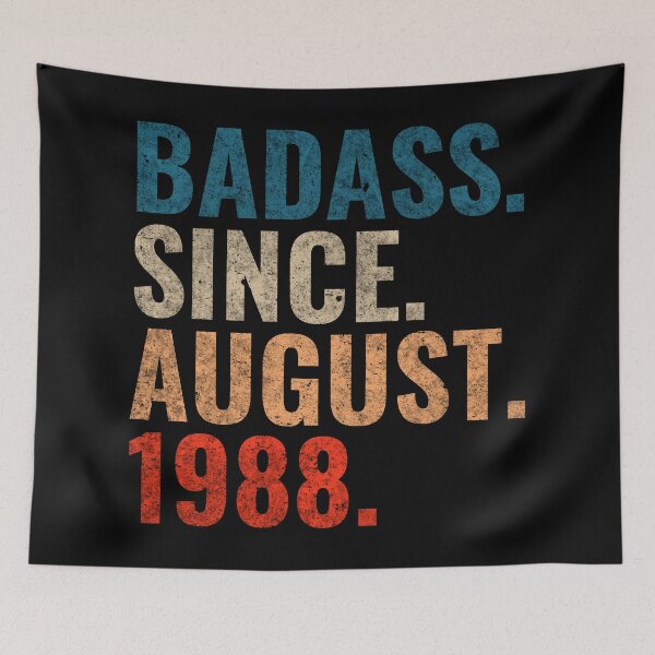 Item preview, Badass since August 1988 Vintage 1988 August birthday gift designed and sold by Teelogic.