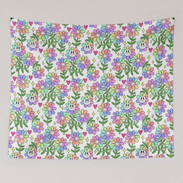 Item preview, Pastel Rainbow Flower Pattern 3 designed and sold by everything4eva.
