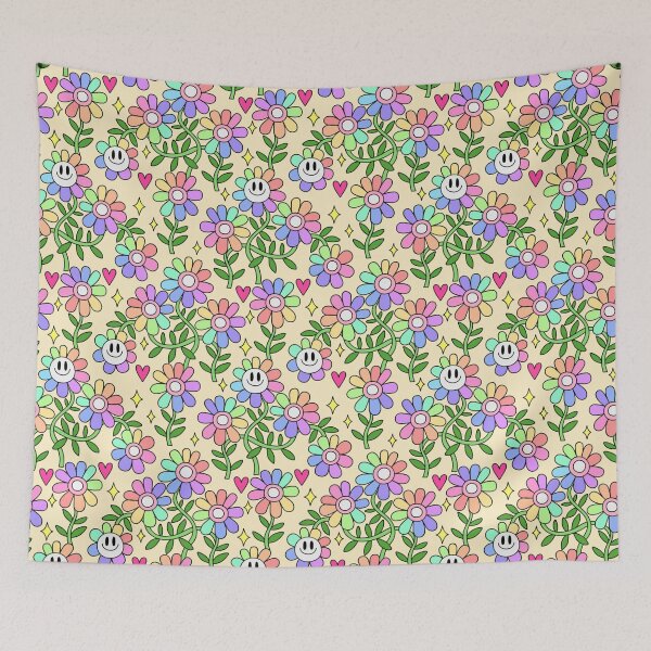 Item preview, Pastel Rainbow Flower Pattern 6 designed and sold by everything4eva.