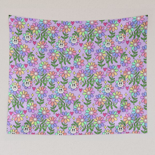 Item preview, Pastel Rainbow Flower Pattern 7 designed and sold by everything4eva.