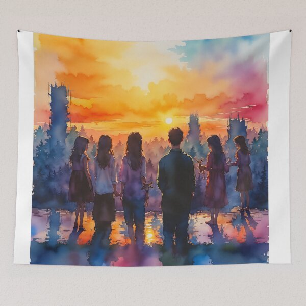 Item preview, Watercolor Euphoric Skyline designed and sold by PanoramaPrints.