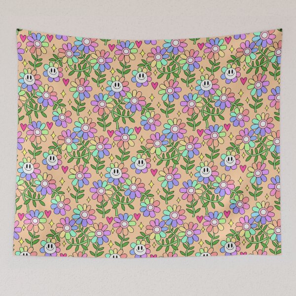 Item preview, Pastel Rainbow Flower Pattern 8 designed and sold by everything4eva.
