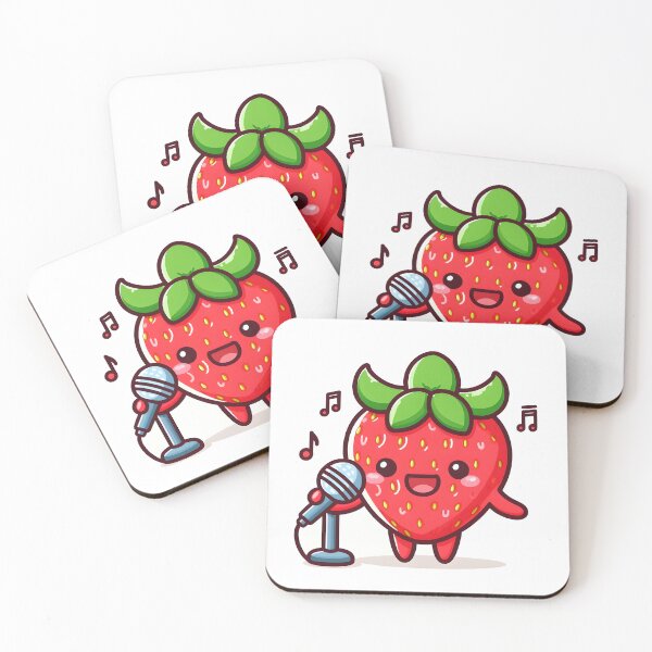 Item preview, Kawaii Strawberry With Microphone designed and sold by CanvasCutie.
