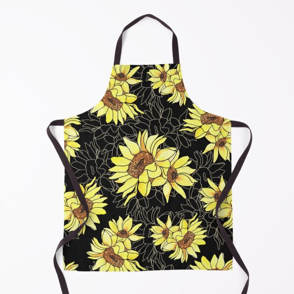 Item preview, Sunflower watercolor and lines designed and sold by Cobalt Blue Watercolors.
