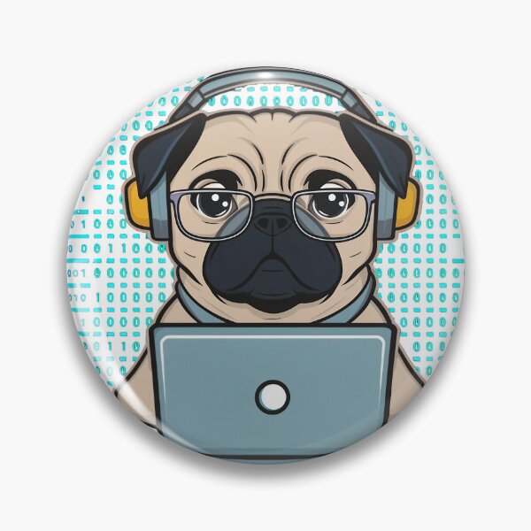 Item preview, Hacker Pug designed and sold by WildPugShop.