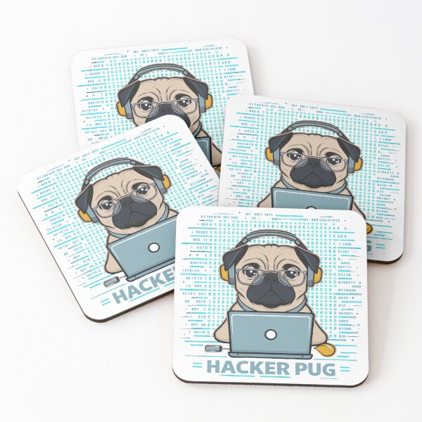 Item preview, Hacker Pug designed and sold by WildPugShop.