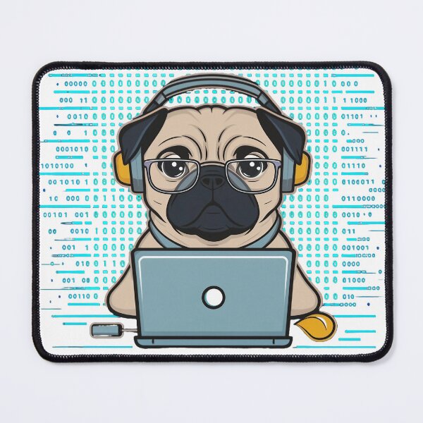 Item preview, Hacker Pug designed and sold by WildPugShop.