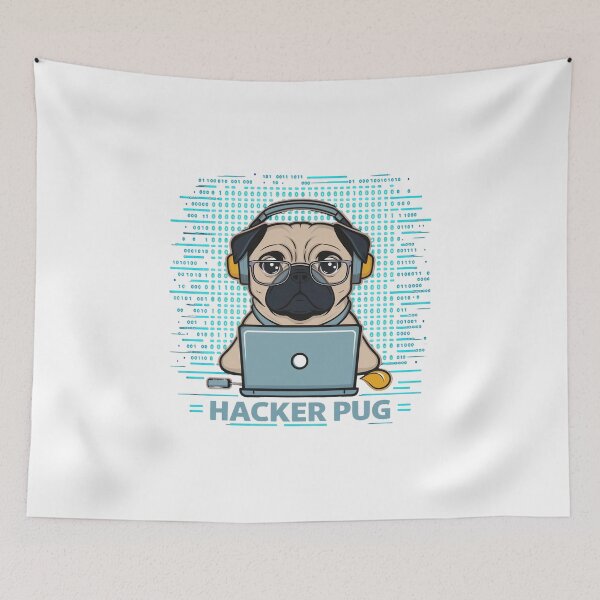 Item preview, Hacker Pug designed and sold by WildPugShop.