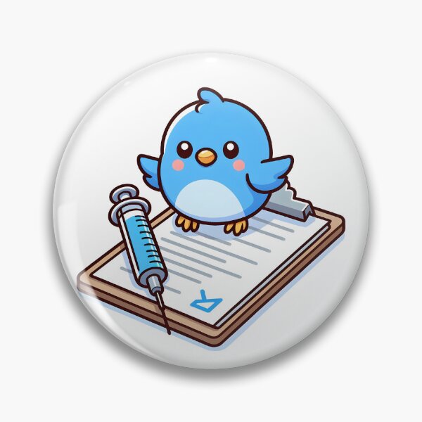 Item preview, Kawaii Bird With Syringe designed and sold by CanvasCutie.