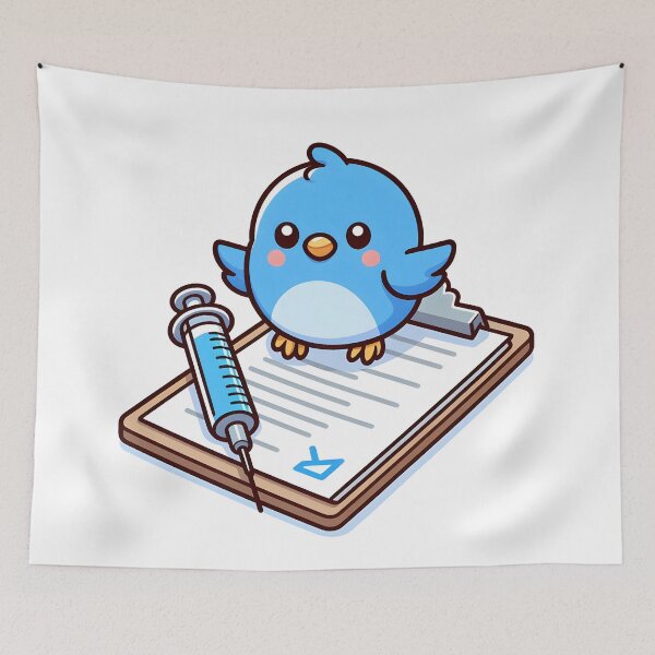 Item preview, Kawaii Bird With Syringe designed and sold by CanvasCutie.