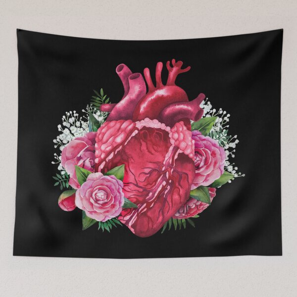 Item preview, Watercolor heart with floral design designed and sold by Ekaterina Glazkova.
