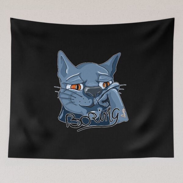Item preview, Boring Cat dark background designed and sold by Themys24.