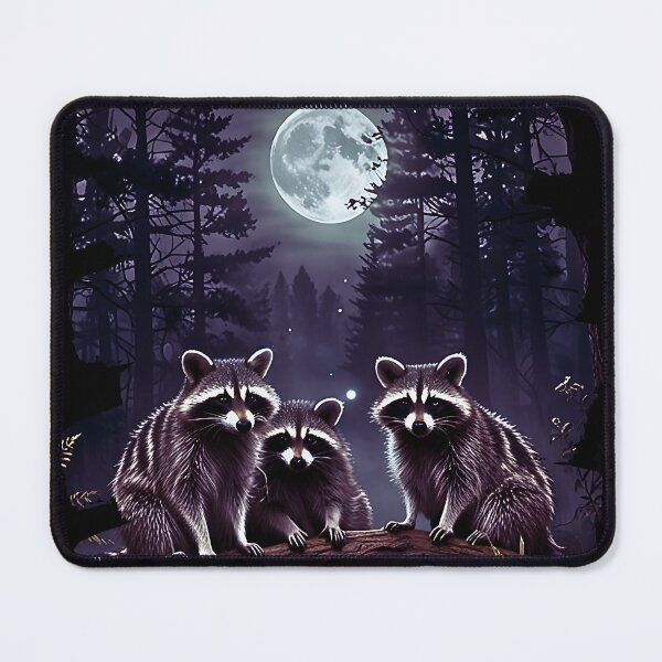 Item preview, Moonlit Raccoon Reverie,Moonlit Raccoon t-shirt, Cosmic Call of the Wild, Mystical Moonlight Serenade designed and sold by RETRO REVIVAL.