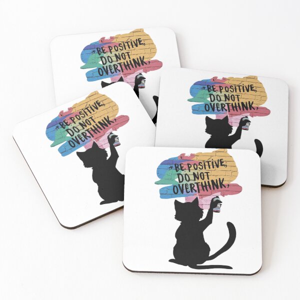 Item preview, Be Positive, Do not Overthink - Black Cat T-shirt Designs #2 designed and sold by The Breathtaking You.