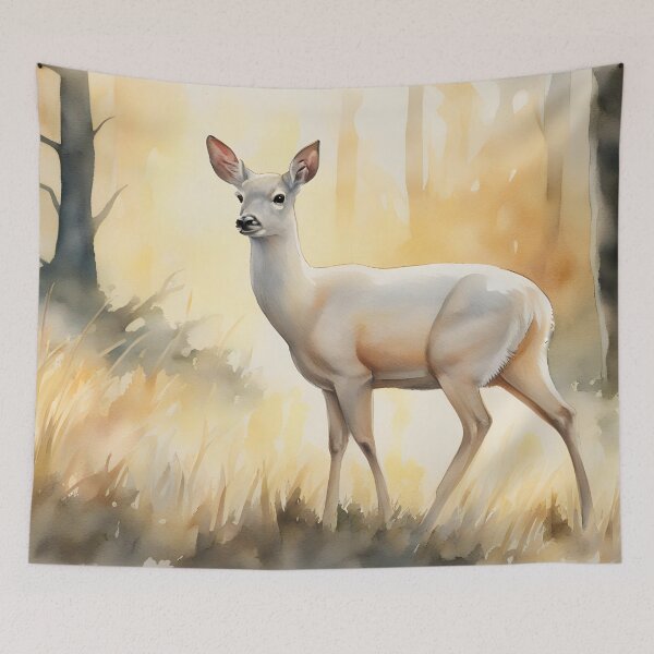 Item preview, White Roe Deer in Golden Forest designed and sold by CalmnessbyChoice.