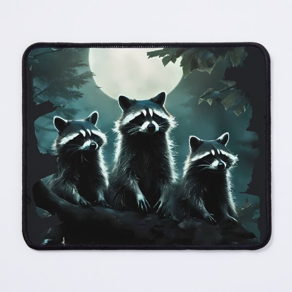 Item preview, Moonlit Raccoon Reverie,Moonlit Raccoon t-shirt, Cosmic Call of the Wild, Mystical Moonlight Serenade designed and sold by RETRO REVIVAL.