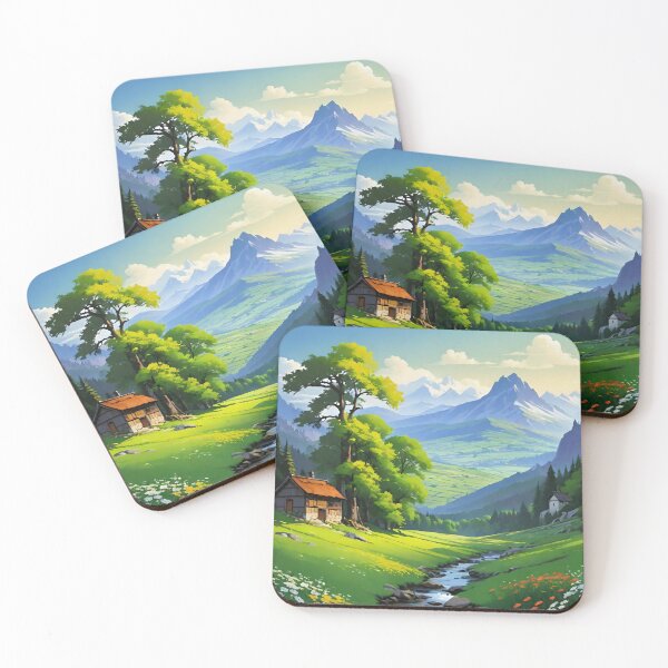 Item preview, anime mountain green field landscape  designed and sold by NAVAL00.