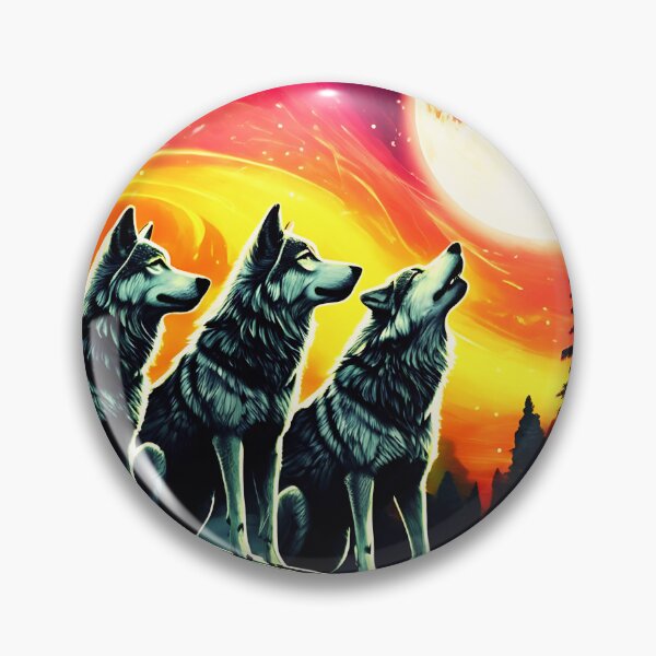 Item preview, Moonlit Wolf Symphony, Howl of the Mist, Lunar Cry of the Wild t-shirt designed and sold by RETRO REVIVAL.