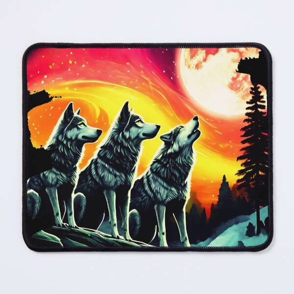 Item preview, Moonlit Wolf Symphony, Howl of the Mist, Lunar Cry of the Wild t-shirt designed and sold by RETRO REVIVAL.