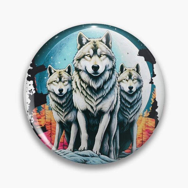 Item preview, Moonlit Wolf Symphony, Howl of the Mist, Lunar Cry of the Wild t-shirt designed and sold by RETRO REVIVAL.