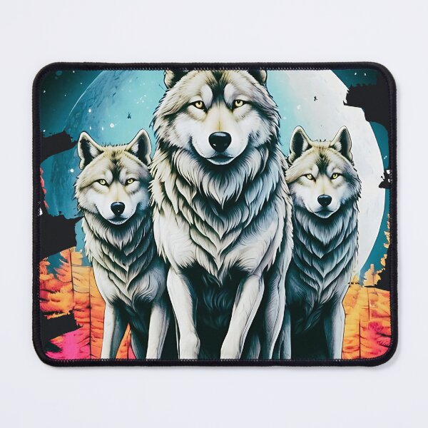 Item preview, Moonlit Wolf Symphony, Howl of the Mist, Lunar Cry of the Wild t-shirt designed and sold by RETRO REVIVAL.
