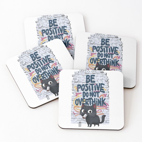 Item preview, Be Positive, Do not Overthink - Black Cat T-shirt Designs #5 designed and sold by The Breathtaking You.