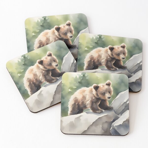 Item preview, Baby Bear Climbing Rocks designed and sold by CalmnessbyChoice.