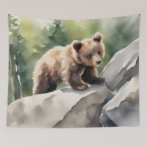Item preview, Baby Bear Climbing Rocks designed and sold by CalmnessbyChoice.