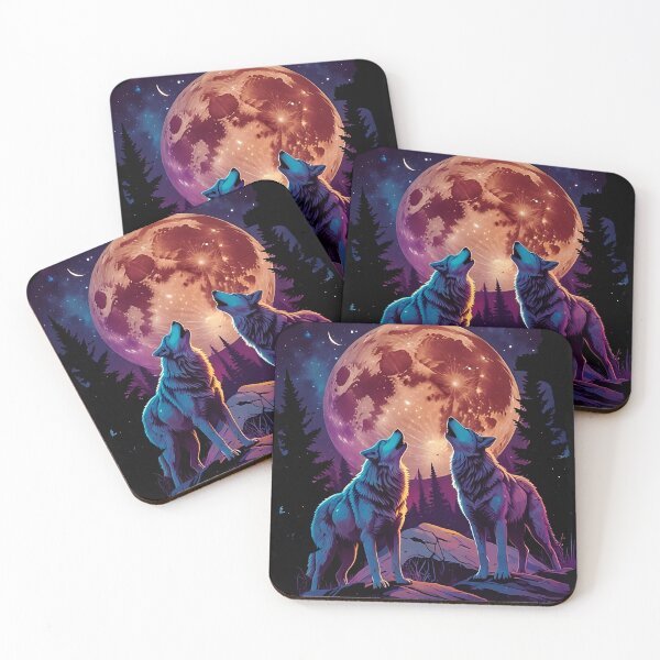 Item preview, Moonlit Wolf Symphony, Howl of the Mist, Lunar Cry of the Wild t-shirt designed and sold by RETRO REVIVAL.