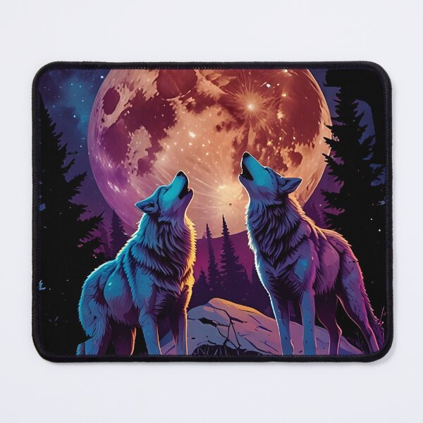Item preview, Moonlit Wolf Symphony, Howl of the Mist, Lunar Cry of the Wild t-shirt designed and sold by RETRO REVIVAL.