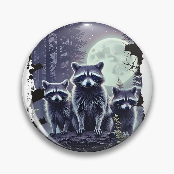 Item preview, Moonlit Raccoon Reverie,Moonlit Raccoon t-shirt, Cosmic Call of the Wild, Mystical Moonlight Serenade designed and sold by RETRO REVIVAL.