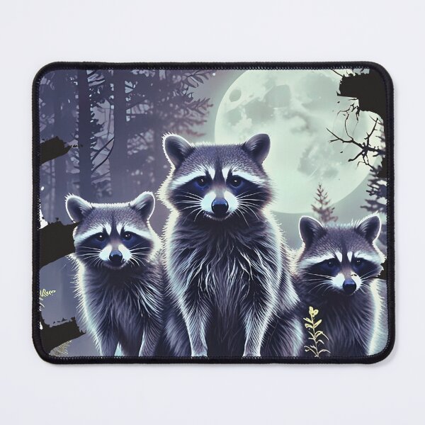 Item preview, Moonlit Raccoon Reverie,Moonlit Raccoon t-shirt, Cosmic Call of the Wild, Mystical Moonlight Serenade designed and sold by RETRO REVIVAL.