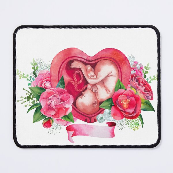 Item preview, Watercolor baby inside the womb designed and sold by Ekaterina Glazkova.