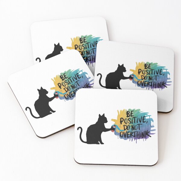 Item preview, Black Cat T-shirt Designs - Be Positive, Do not Overthink #2 designed and sold by Kinyah88.