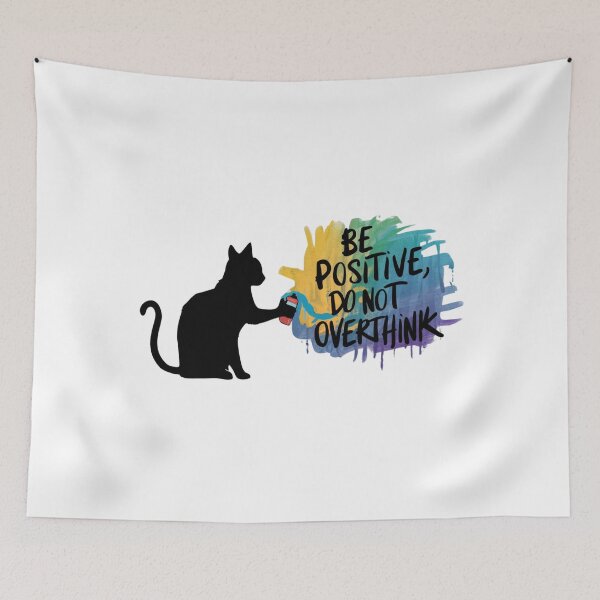 Item preview, Black Cat T-shirt Designs - Be Positive, Do not Overthink #2 designed and sold by Kinyah88.
