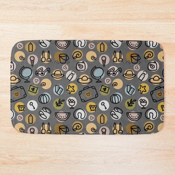 Item preview, cute linear dark colorful pastel travel pattern  designed and sold by demonique.