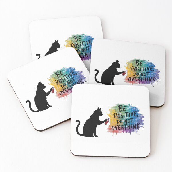 Item preview, Black Cat T-shirt Designs - Be Positive, Do not Overthink #3 designed and sold by Kinyah88.