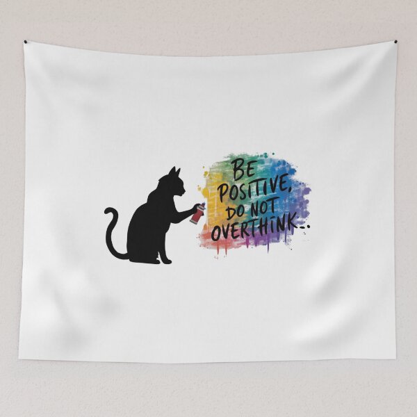 Item preview, Black Cat T-shirt Designs - Be Positive, Do not Overthink #3 designed and sold by Kinyah88.