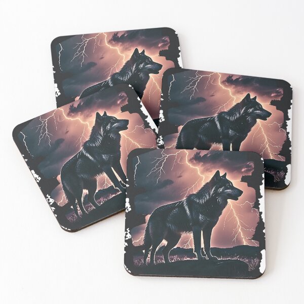 Item preview, Stormy Cry t-shirt, Thunder Howl, Mystic Lightning Wolf designed and sold by RETRO REVIVAL.