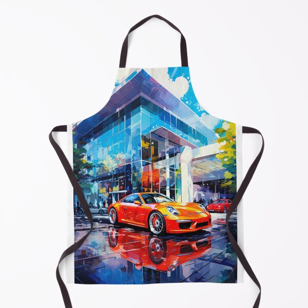 Item preview, Porsche 911 Carrera, Vibrant Urban Sport Car Scene - Limited Edition Artistic Car Poster, Reflective Street Illustration, Collectible Auto Artwork designed and sold by RevUpDesign.