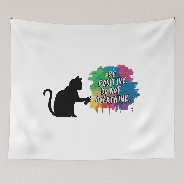 Item preview, Black Cat T-shirt Designs - Be Positive, Do not Overthink #4 designed and sold by Kinyah88.