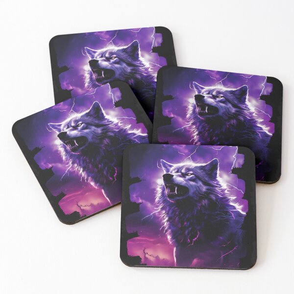 Item preview, Stormy Cry t-shirt, Thunder Howl, Mystic Lightning Wolf designed and sold by RETRO REVIVAL.